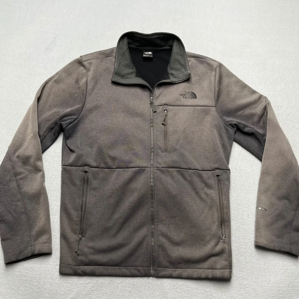 The North Face Mens WindWall Softshell Jacket‎ Heather Grey Full Zip Large L